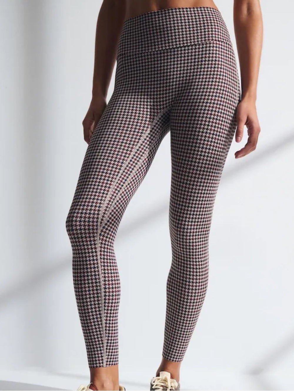 Abercrombie YPB brown Houndstooth double layer Leggings Curve Love - Size M